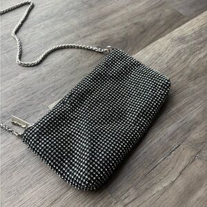 Stradivarius Rhinestone Embellished Mini Crossbody Bag in Black